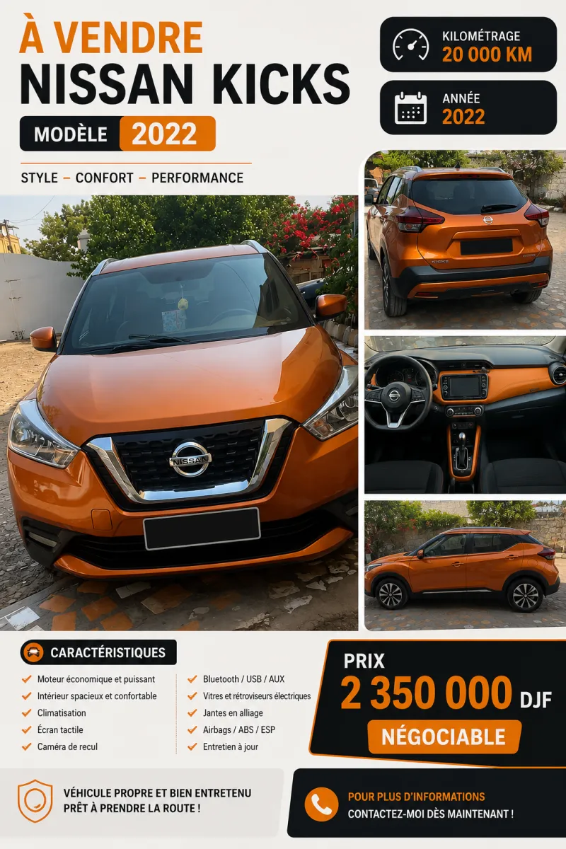 Nissan Kicks 2020 en très bon état à Djibouti listing photo